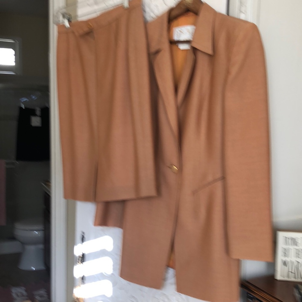 So stunning! Butterscotch Escada power suit